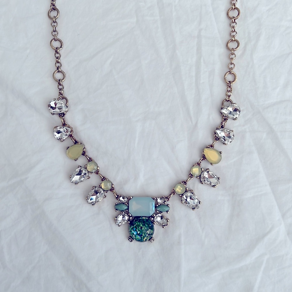 Capwell + Co. Green Stone Cluster Bib Necklace